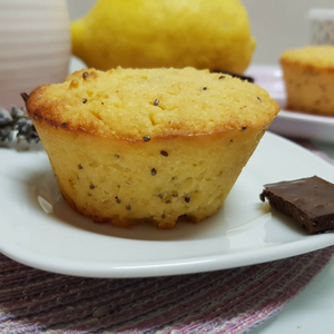 Muffins de Chia, Limão e coração de Chocolate